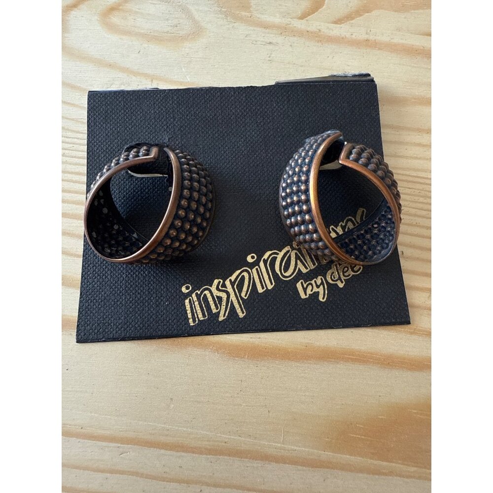 Inspirations By Dee Copper-Tone Textured Post Back Stud Pierced Earrings